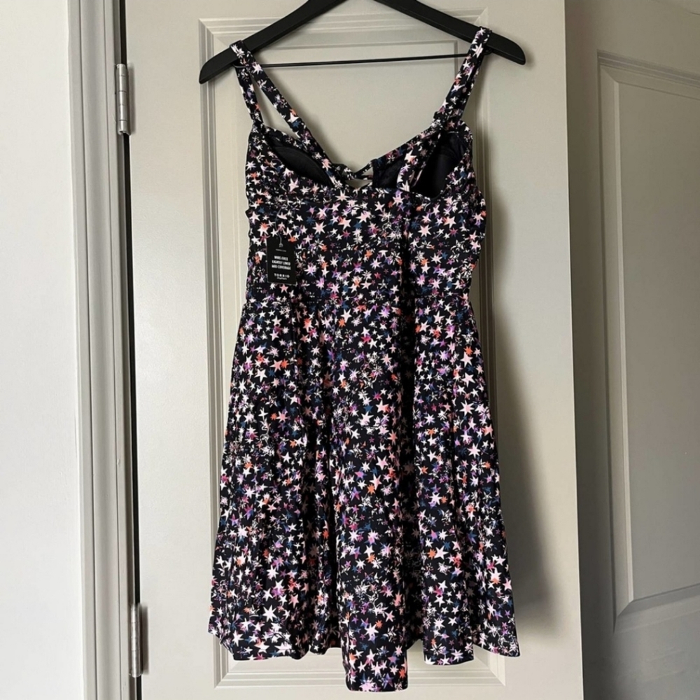 Torrid Star Swimsuit - Wireless Lattice Bathing Suit Swim Dress w Brief 2X - Picture 4 of 9